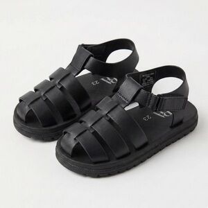 Zara Baby Boy Black Technical Cage Fisherman Sandals Lug Sole Toddler Size EU 23